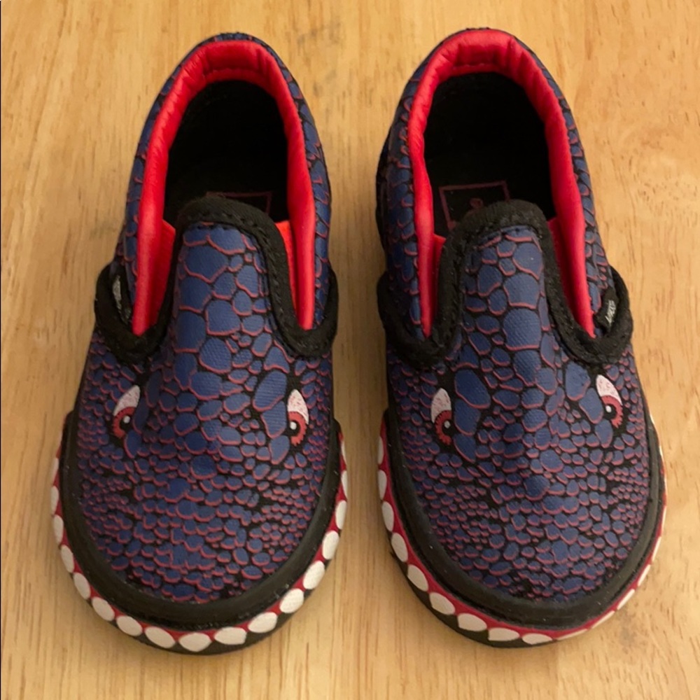 Vans Dino Blue Teeth Slip Ons